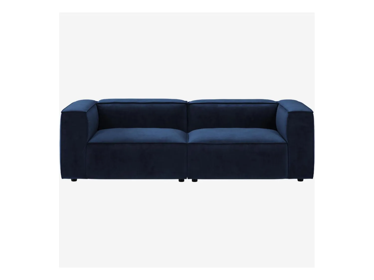 Habitat - Canapé 3 places en velours - Bleu marine - Kuti