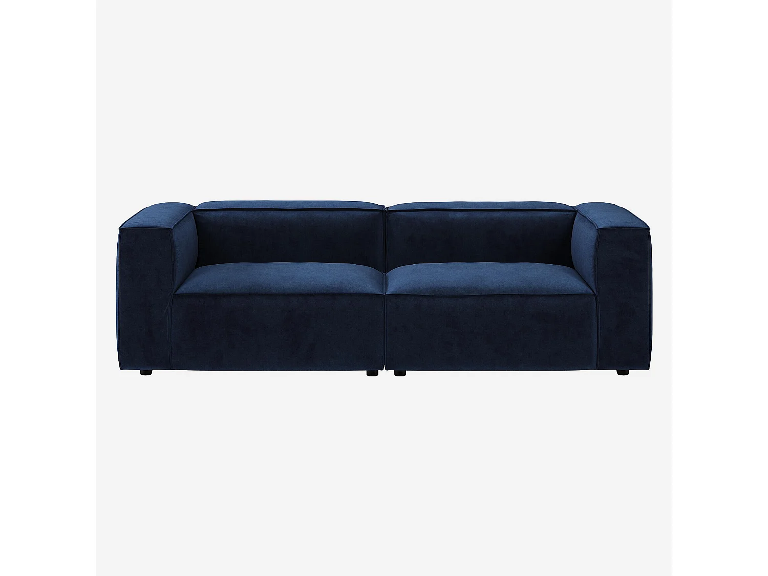 Habitat - Canapé 3 places en velours - Bleu marine - Kuti