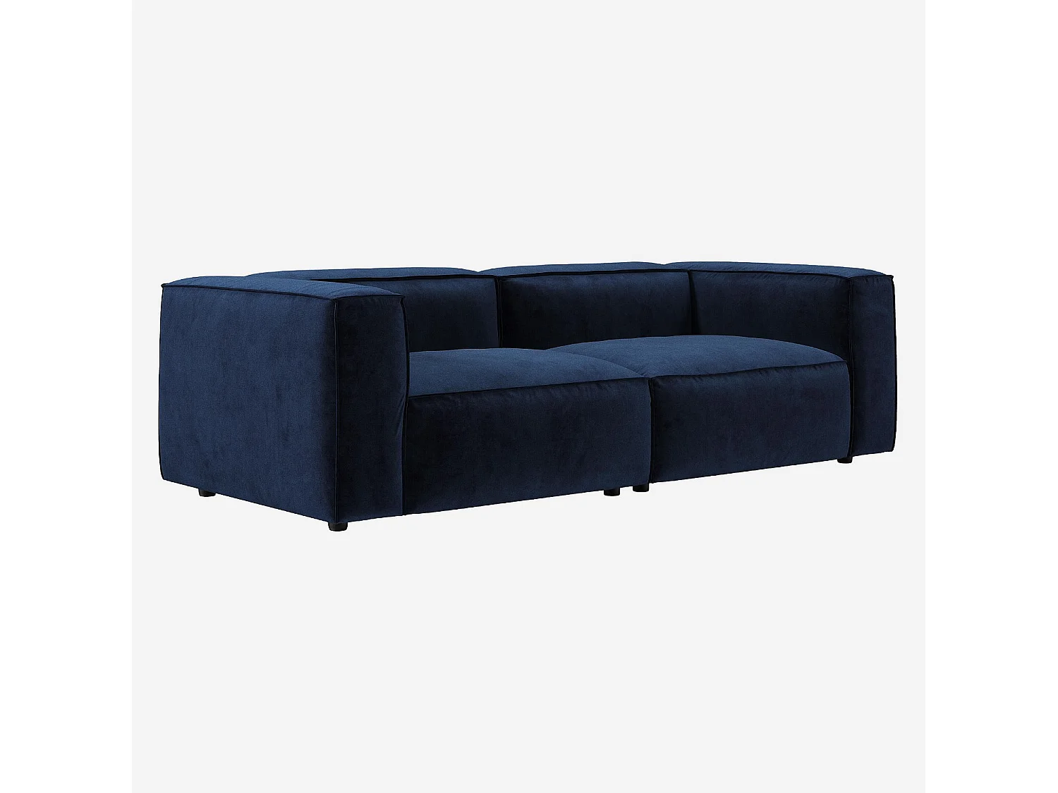 Habitat - Canapé 3 places en velours - Bleu marine - Kuti