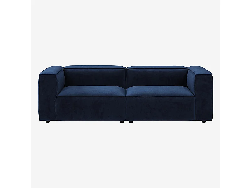 Habitat - Canapé 3 places en velours - Bleu marine - Kuti