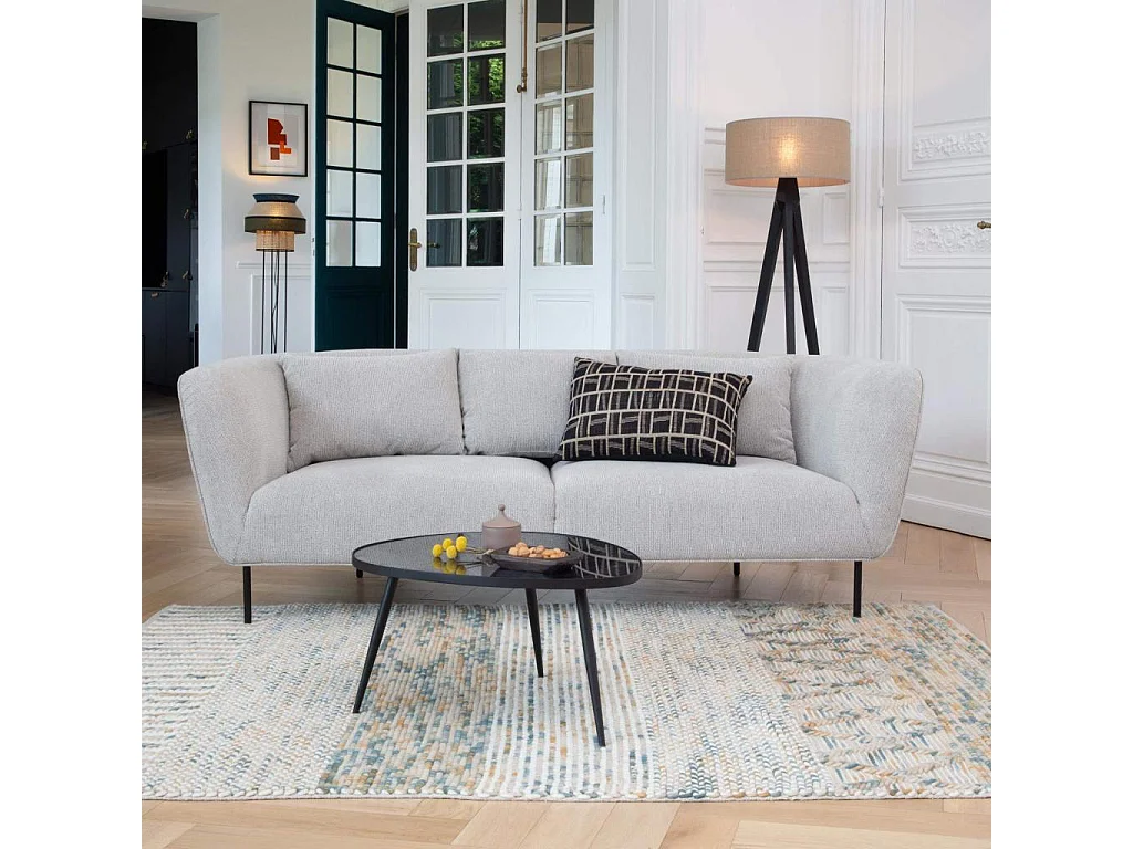 Habitat - Canapé 3 places en tissu - Gris clair - Neema