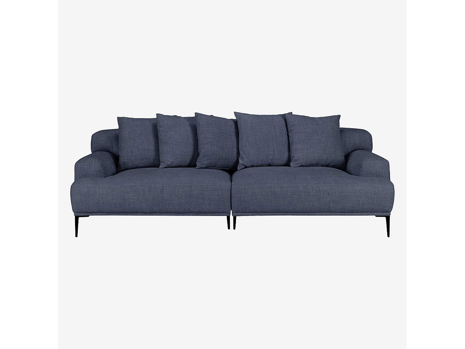 Habitat - Canapé 3 places en coton et lin garni de plumes - Bleu - Ottone II