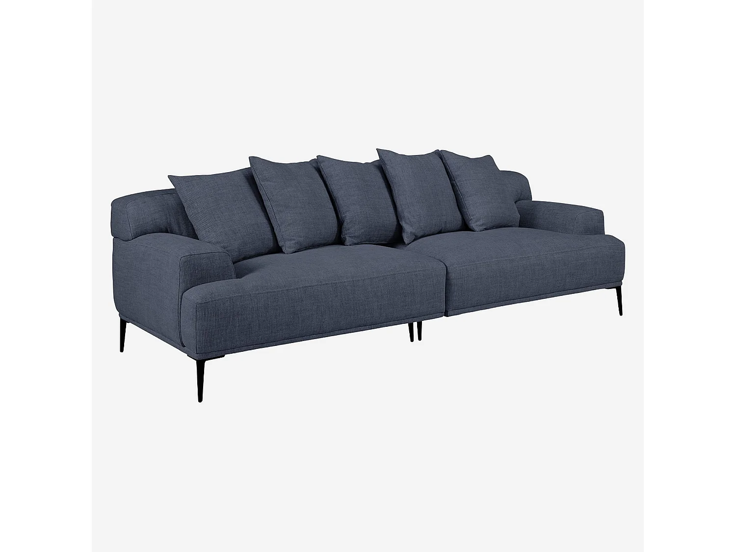 Habitat - Canapé 3 places en coton et lin garni de plumes - Bleu - Ottone II