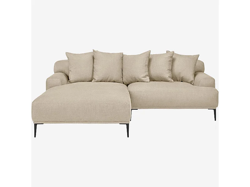 Habitat - Canapé d'angle gauche en coton et lin garni de plumes - Beige - Ottone II