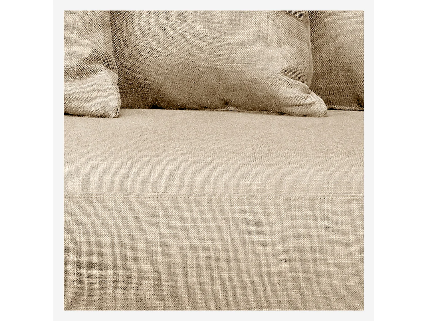 Habitat - Canapé d'angle gauche en coton et lin garni de plumes - Beige - Ottone II