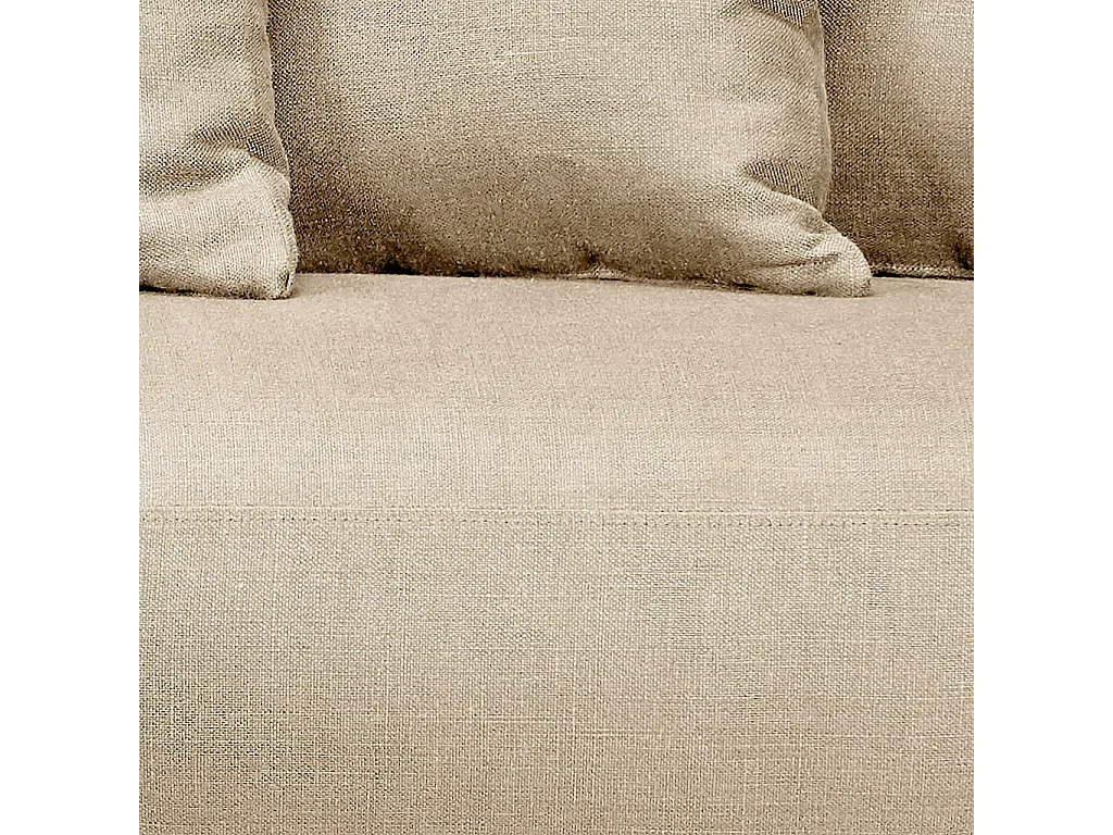 Habitat - Canapé d'angle gauche en coton et lin garni de plumes - Beige - Ottone II