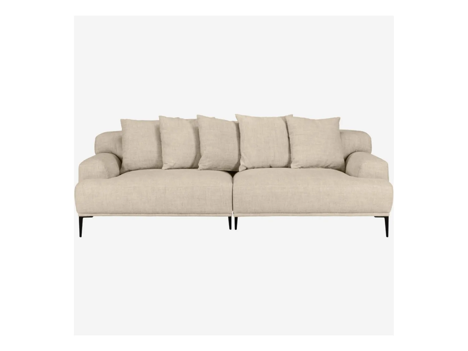 Habitat - Canapé 3 places en coton et lin garni de plumes - Beige - Ottone II