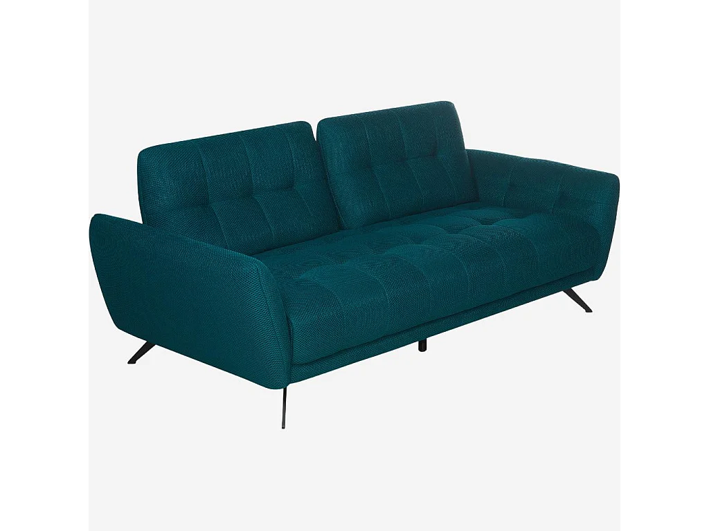 Habitat - Canapé 3 places en tissu 3D avec dossier avance-recule - Bleu canard - Design by Roberto Bendini - Chety