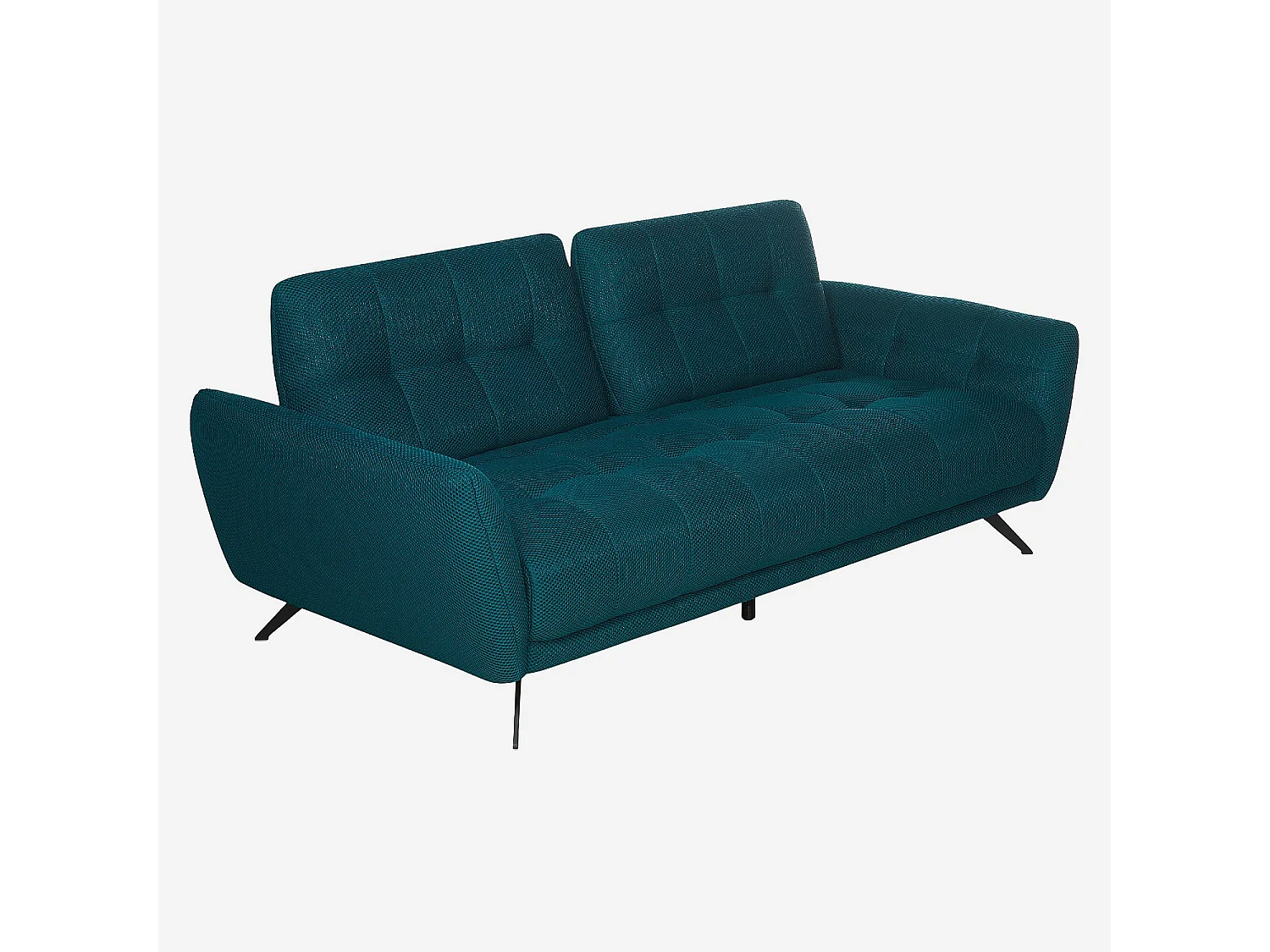 Canapé 3 places en tissu 3D avec dossier avance-recule - Bleu canard - Design by Roberto Bendini