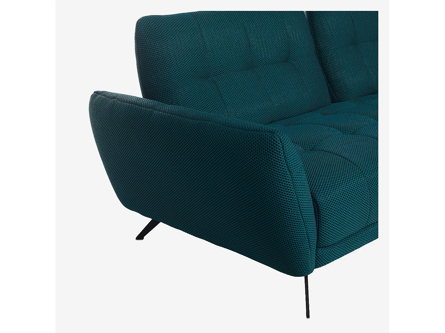 Canapé 3 places en tissu 3D avec dossier avance-recule - Bleu canard - Design by Roberto Bendini