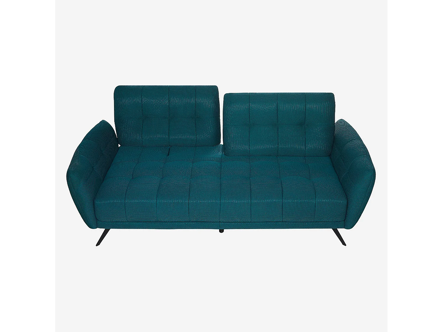 Canapé 3 places en tissu 3D avec dossier avance-recule - Bleu canard - Design by Roberto Bendini