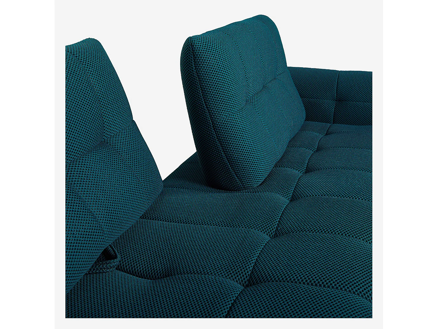 Canapé 3 places en tissu 3D avec dossier avance-recule - Bleu canard - Design by Roberto Bendini