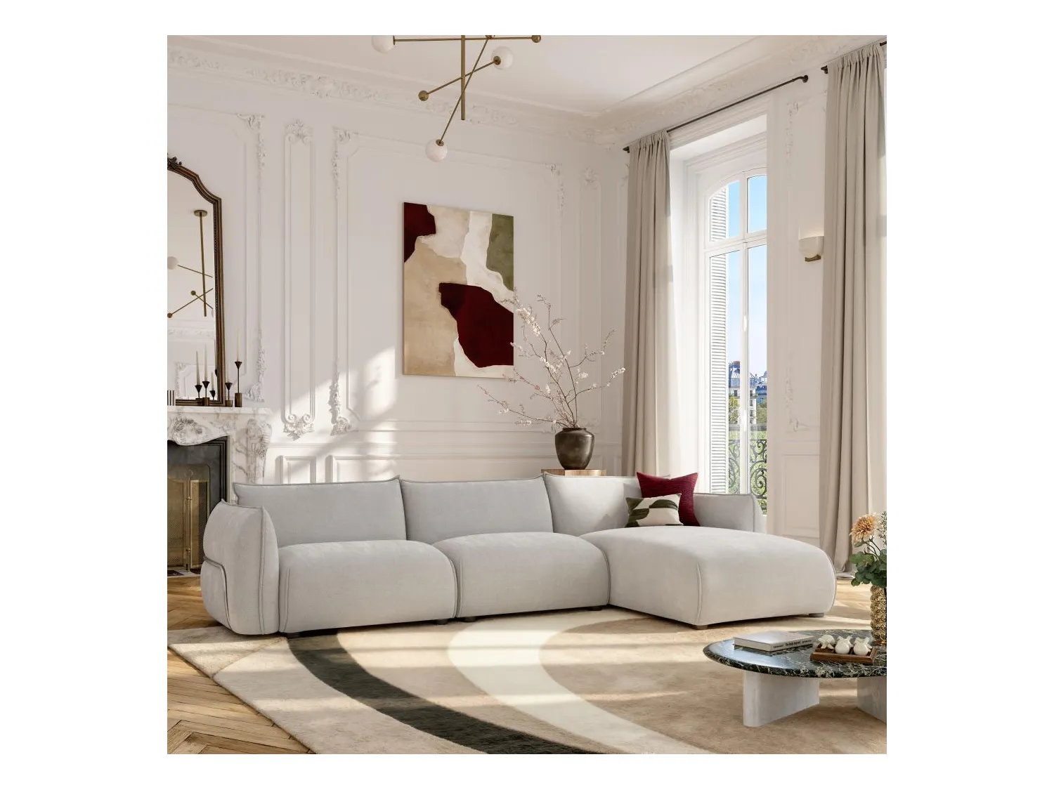 Habitat - Canapé d'angle droit en tissu - Gris perle - Design by Morten Georgsen - Celeste
