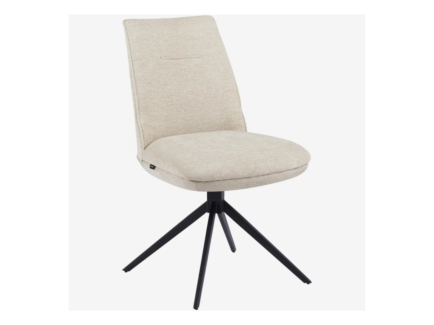 Habitat - Lot de 2 chaises pivotantes en tissu chenille et métal noir - Beige mélangé - Belo