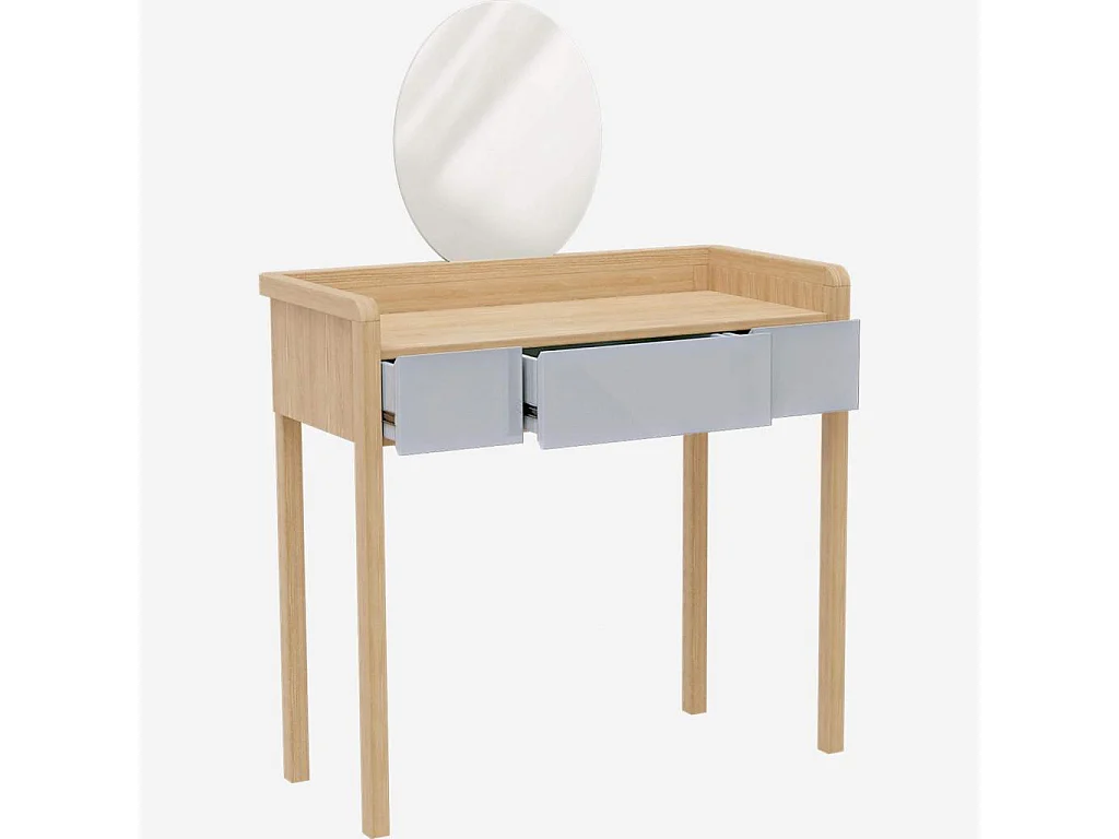 Habitat - Coiffeuse en chêne et bois laqué - Naturel et gris - Design by Chloé Le Cam - Roxanne