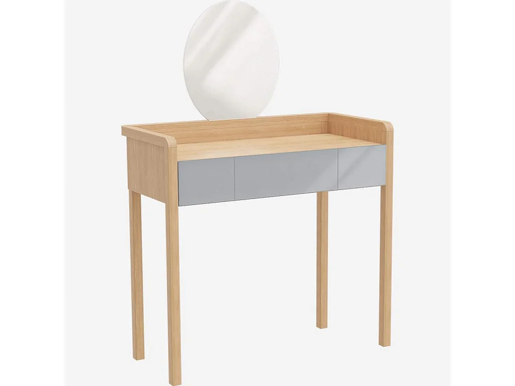 Habitat - Coiffeuse en chêne et bois laqué - Naturel et gris - Design by Chloé Le Cam - Roxanne