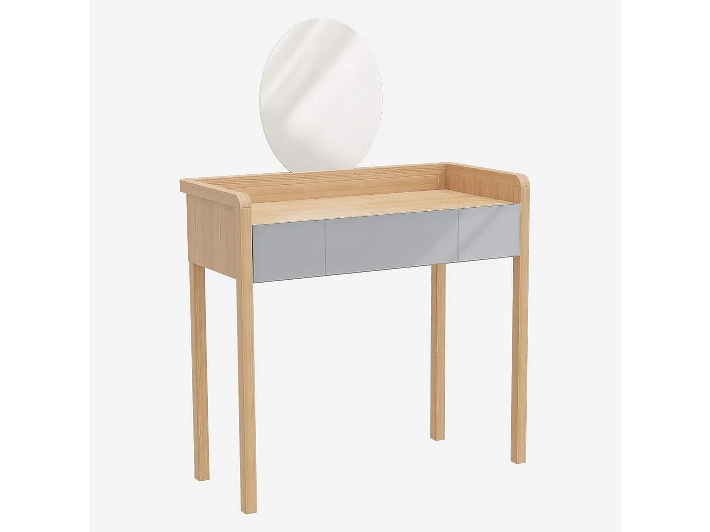 Habitat - Coiffeuse en chêne et bois laqué - Naturel et gris - Design by Chloé Le Cam - Roxanne