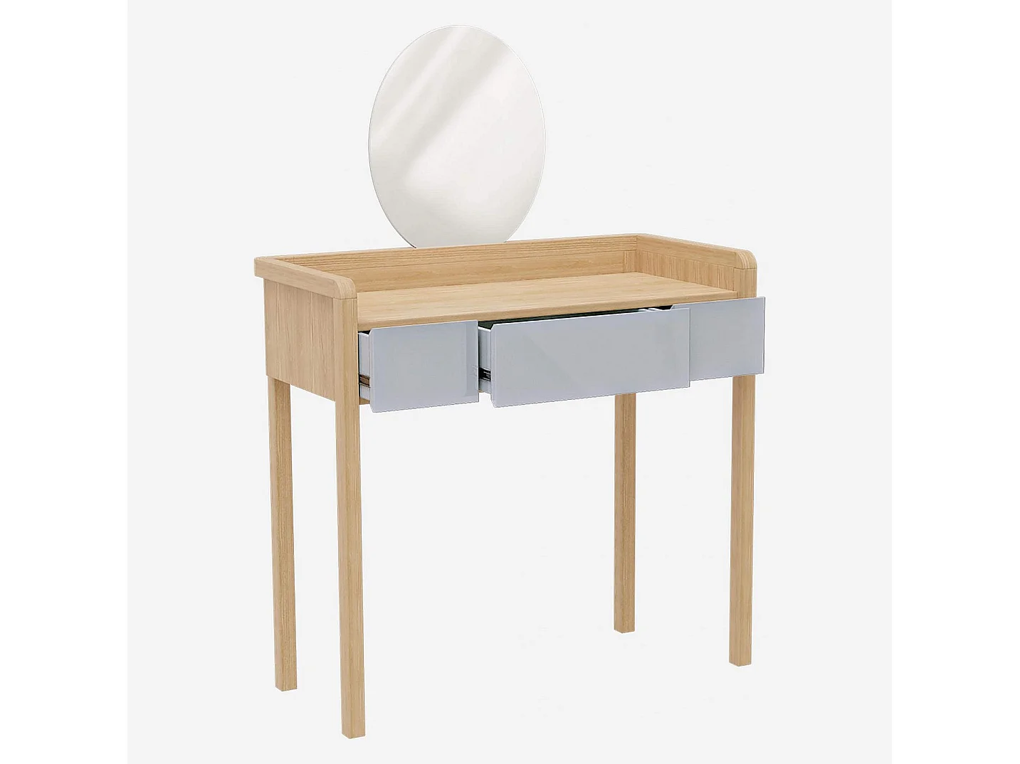 Habitat - Coiffeuse en chêne et bois laqué - Naturel et gris - Design by Chloé Le Cam - Roxanne