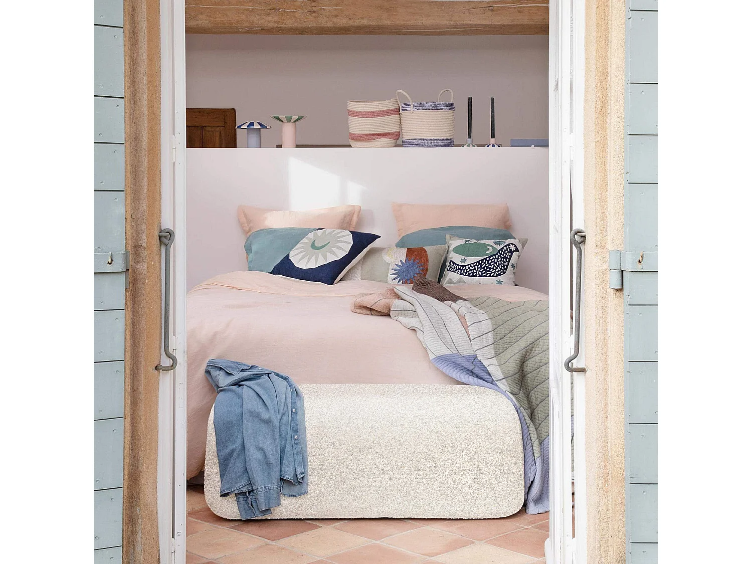 Habitat - Banc de lit en tissu - Blanc - Design by Marie Matsuura - Colline
