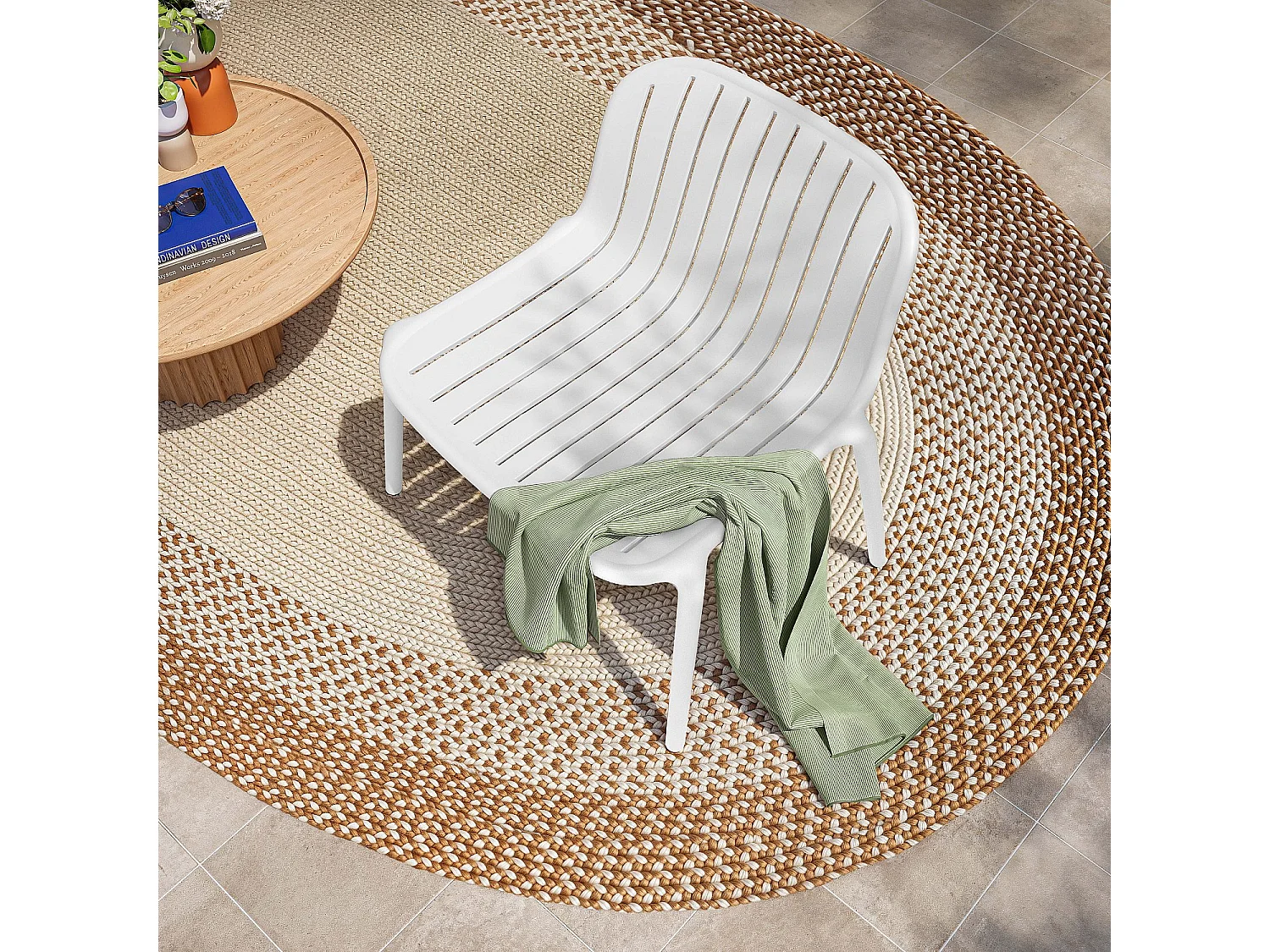 Fauteuil de jardin en polypropylène - Blanc opalin