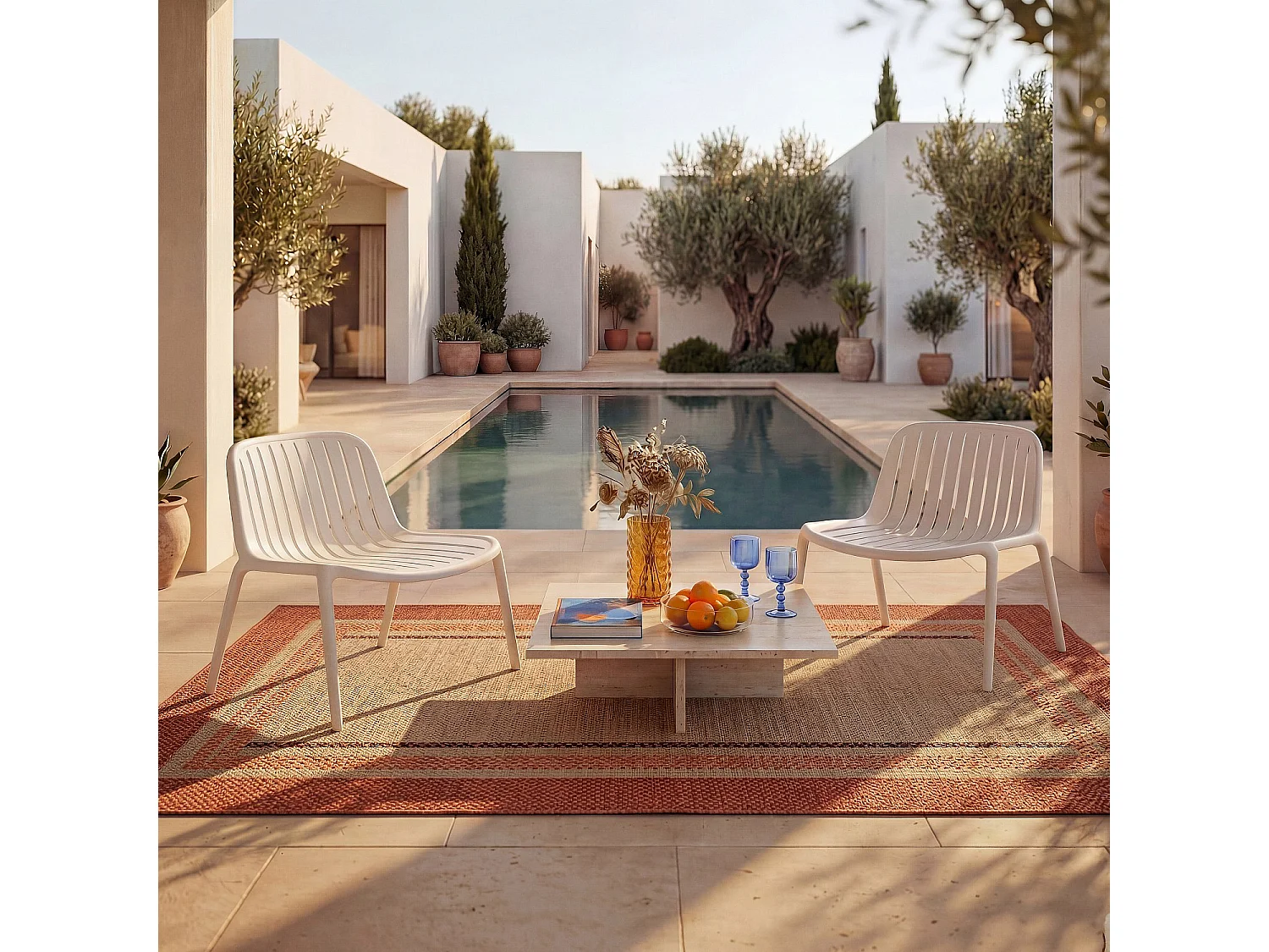 Fauteuil de jardin en polypropylène - Blanc opalin