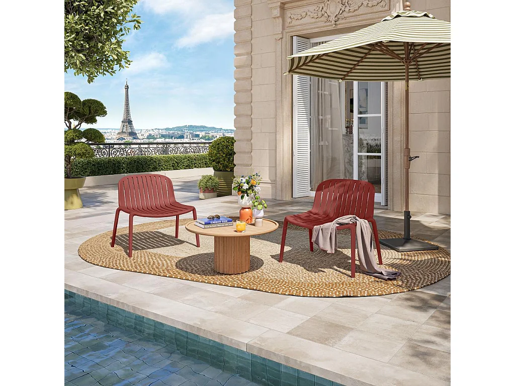 Habitat - Fauteuil de jardin en polypropylène - Rouge parme - Arzon
