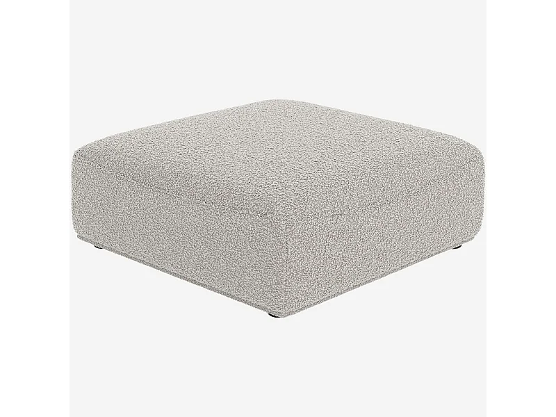 Habitat - Repose-pieds en tissu bouclette - Gris perle - Rudolf