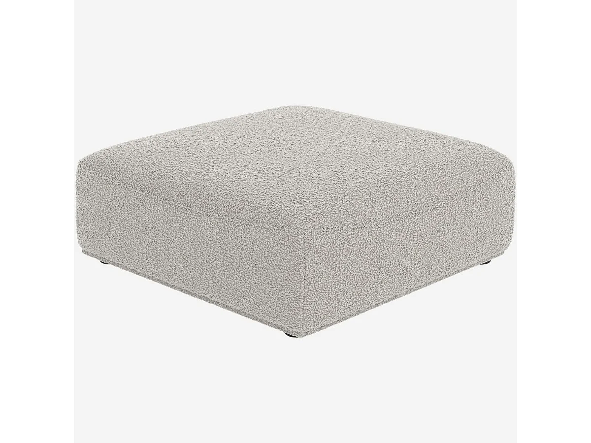 Habitat - Repose-pieds en tissu bouclette - Gris perle - Rudolf