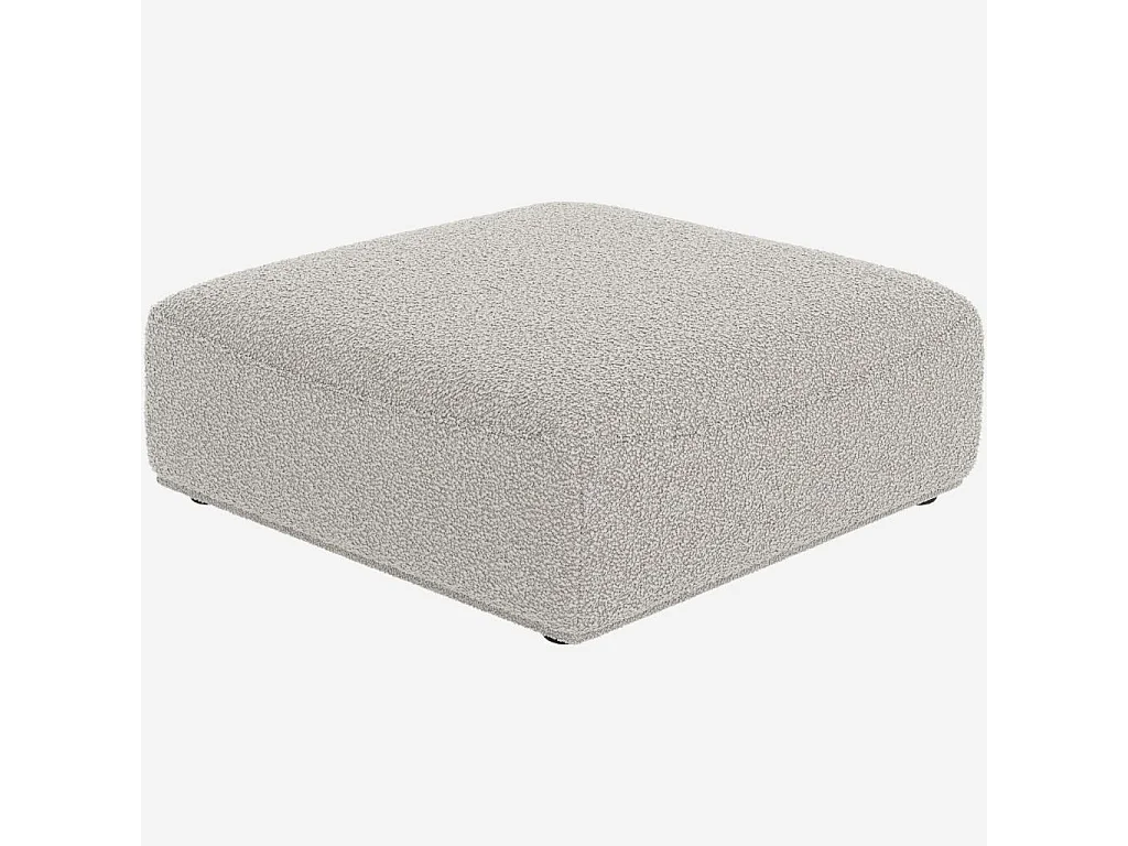Habitat - Repose-pieds en tissu bouclette - Gris perle - Rudolf