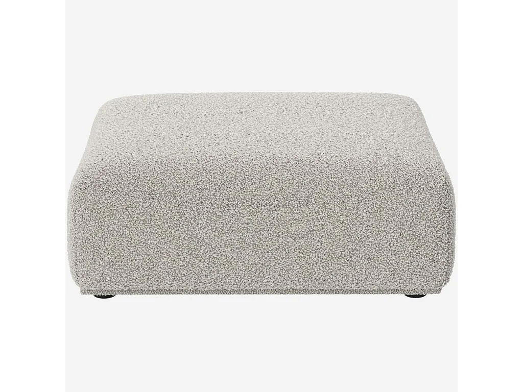 Habitat - Repose-pieds en tissu bouclette - Gris perle - Rudolf