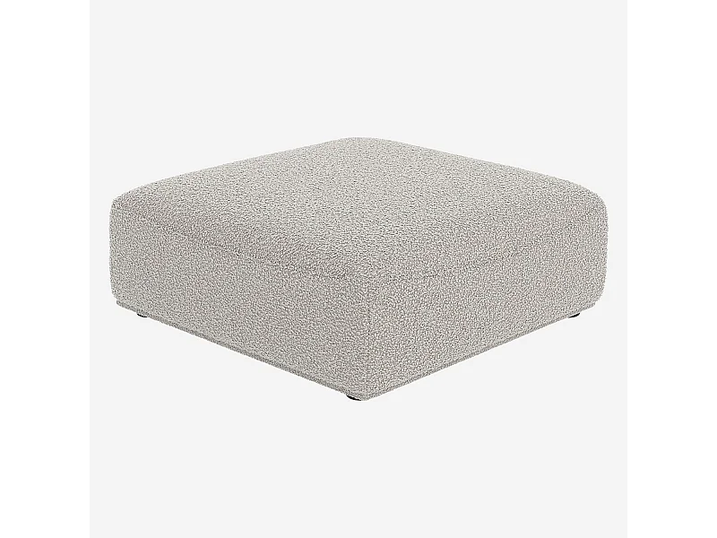 Habitat - Repose-pieds en tissu bouclette - Gris perle - Rudolf