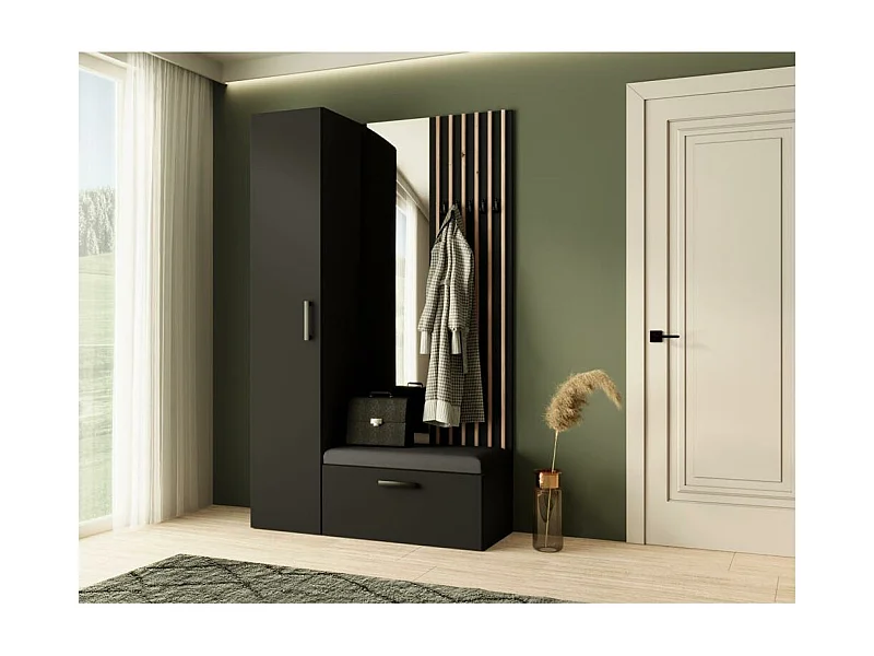 GARDEROBE Margaret II 121/203/43 avec lamelles et armoire haute