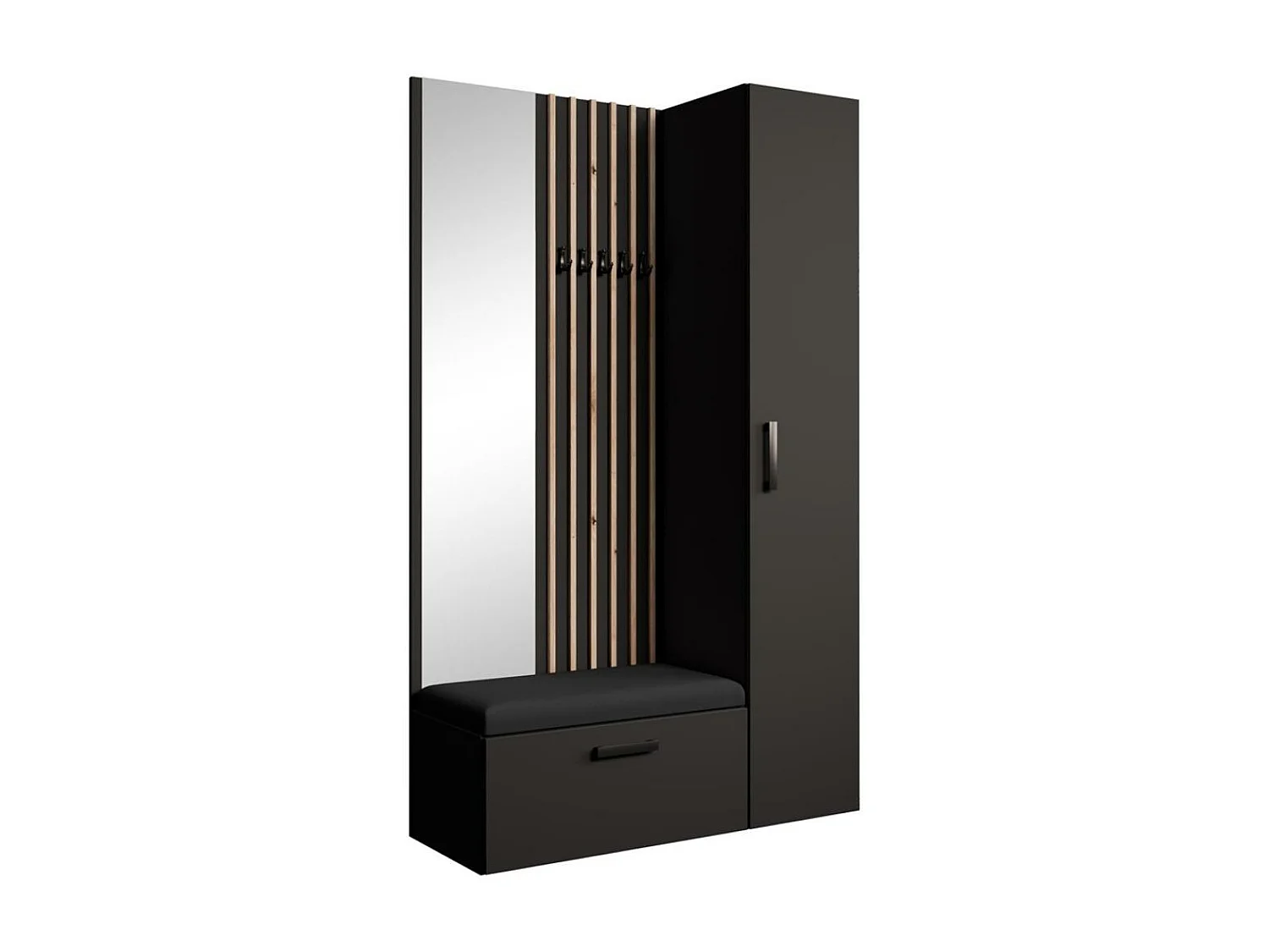 GARDEROBE Margaret II 121/203/43 mit Lamellen und Hochschrank