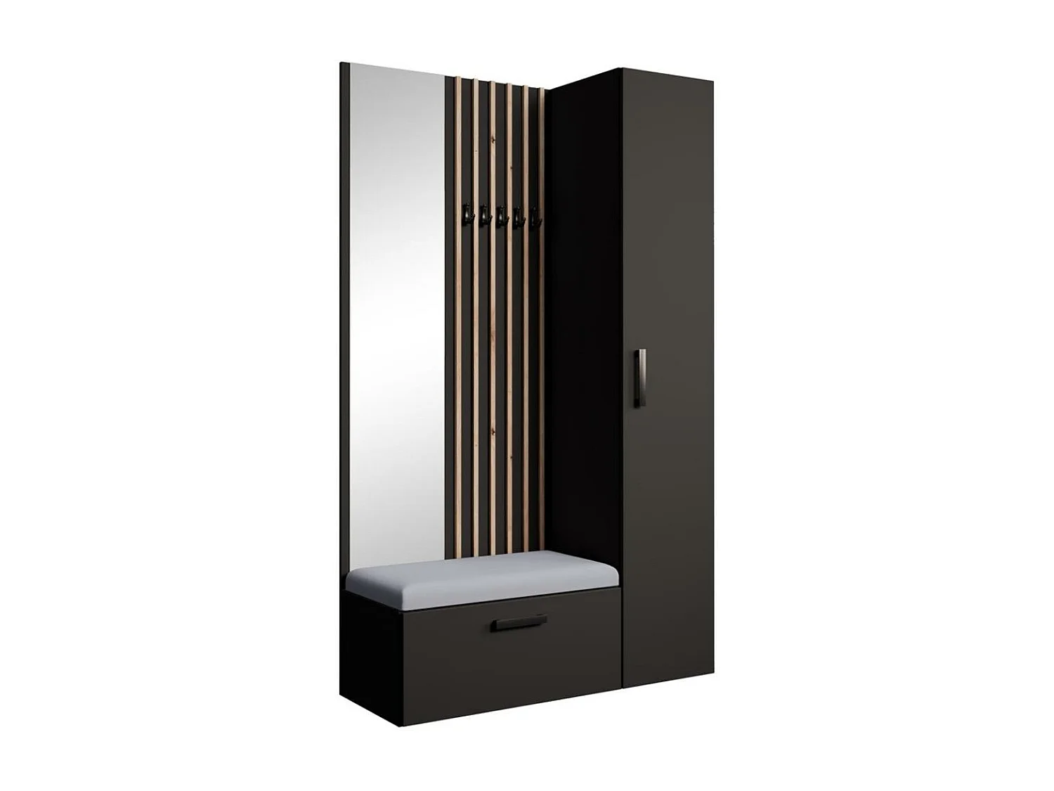 GARDEROBE Margaret II 121/203/43 avec lamelles et armoire haute