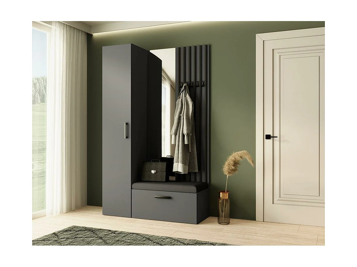 GARDEROBE Margaret II 121/203/43 avec lamelles et armoire haute