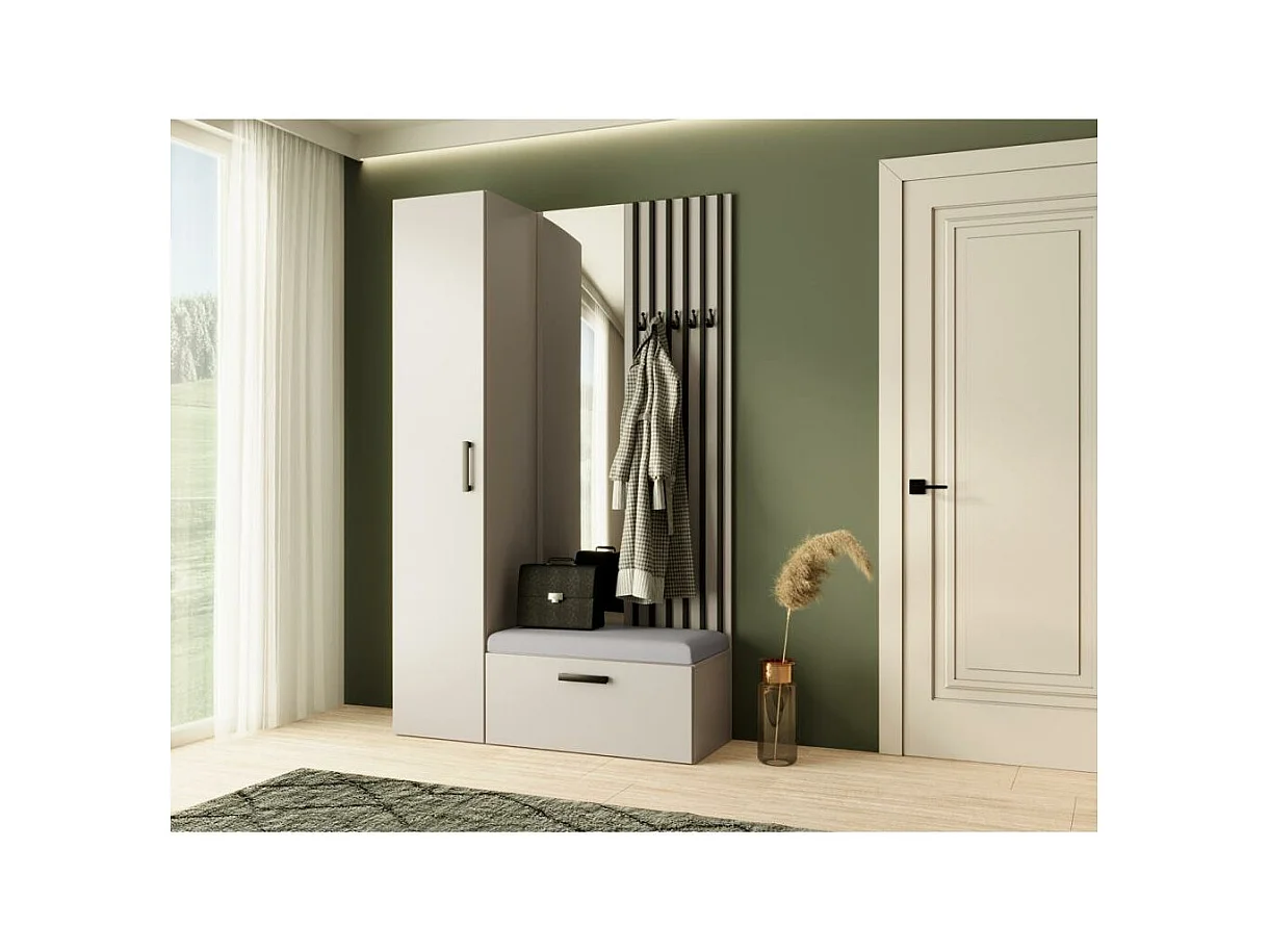 GARDEROBE Margaret II 121/203/43 mit Lamellen und Hochschrank