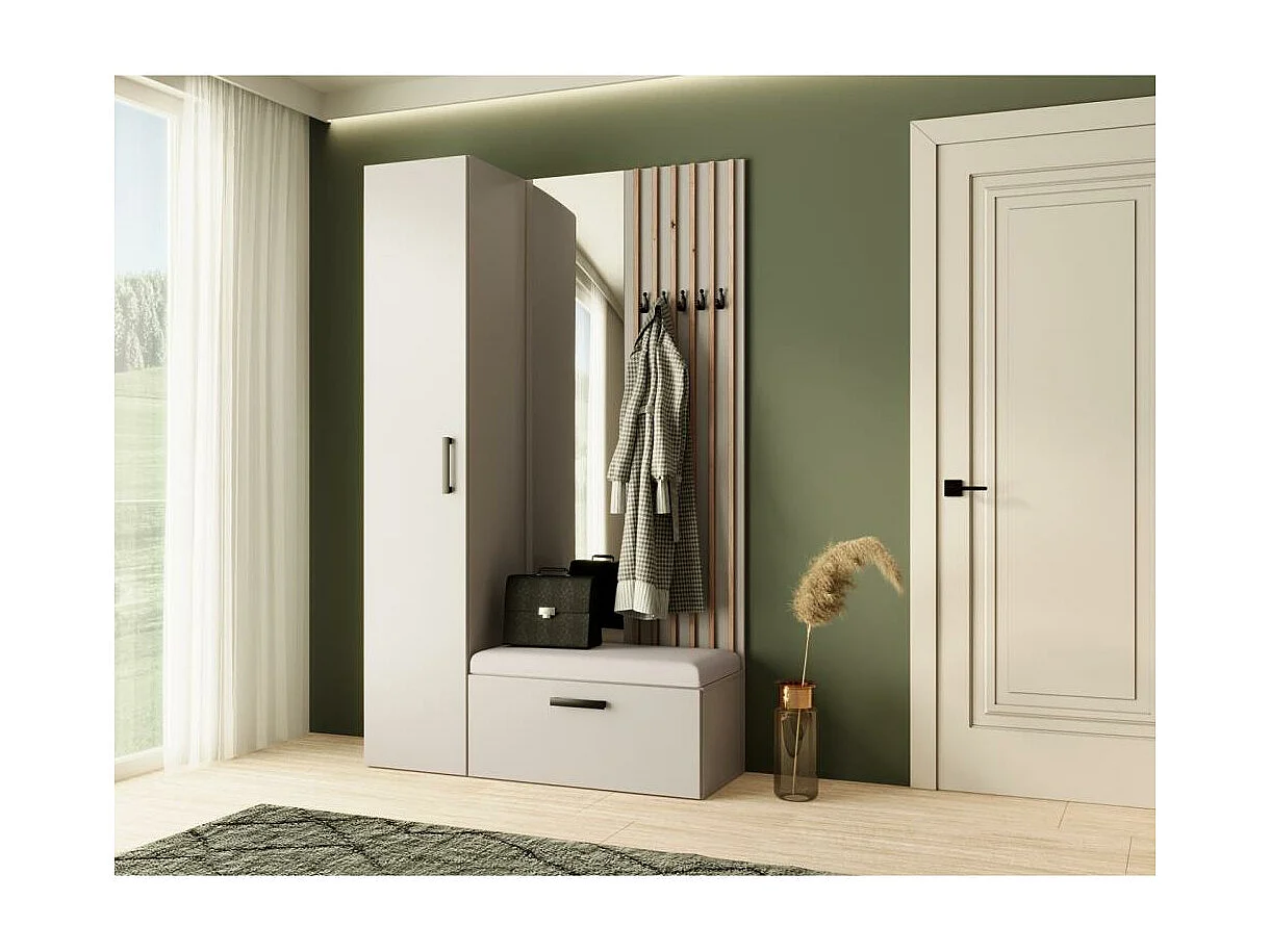 GARDEROBE Margaret II 121/203/43 avec lamelles et armoire haute