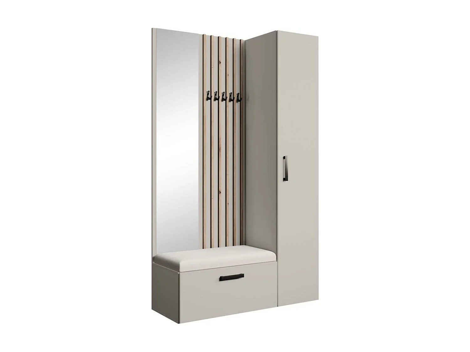 GARDEROBE Margaret II 121/203/43 avec lamelles et armoire haute