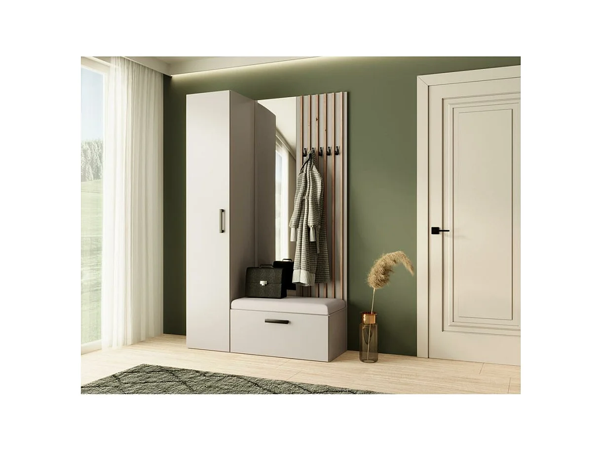 GARDEROBE Margaret II 121/203/43 mit Lamellen und Hochschrank