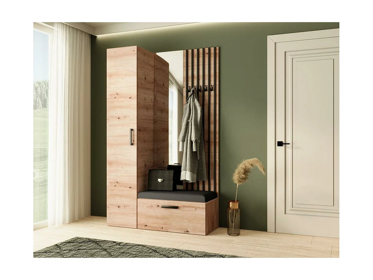 GARDEROBE Margaret II 121/203/43 avec lamelles et armoire haute