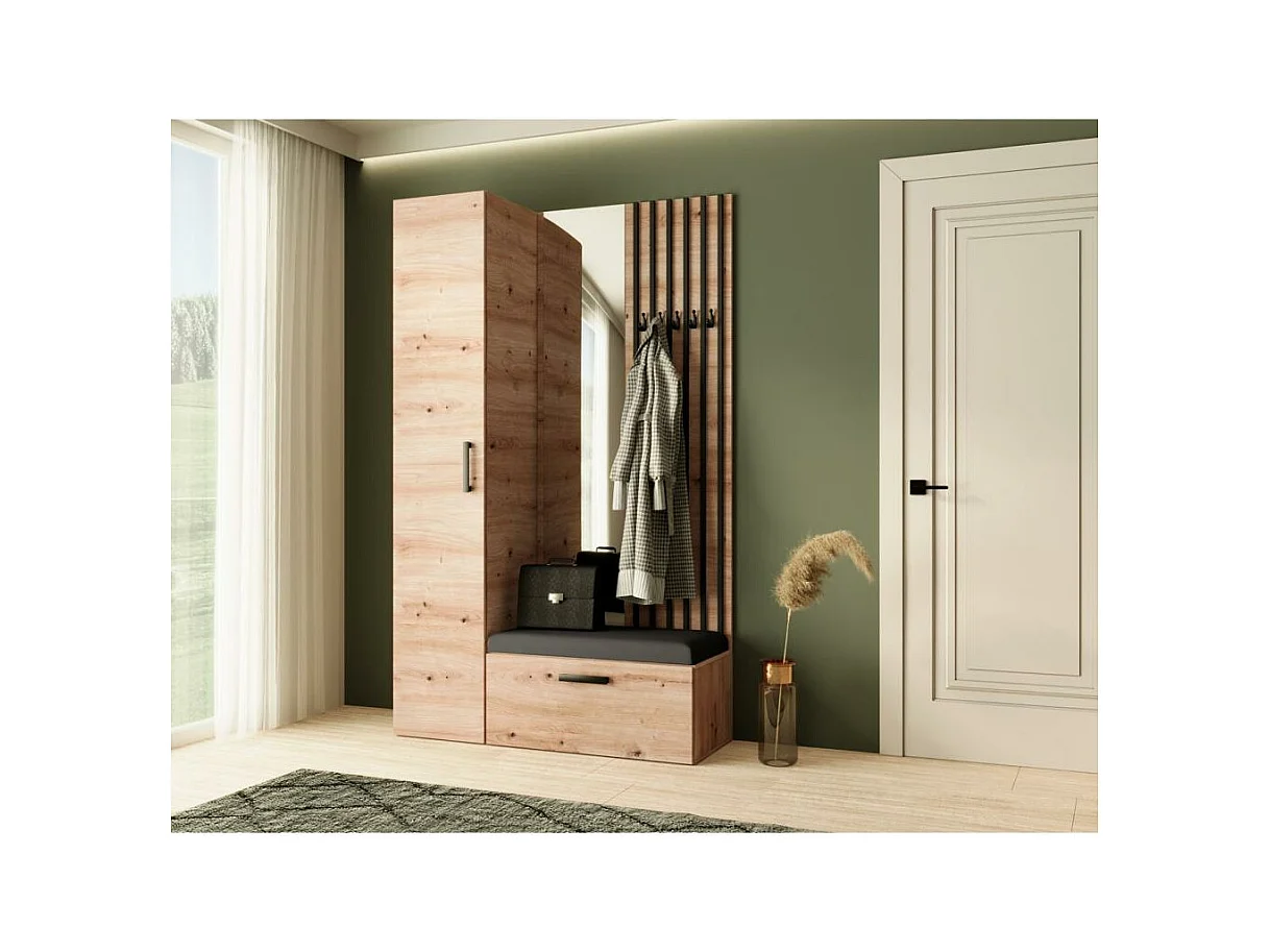 GARDEROBE Margaret II 121/203/43 mit Lamellen und Hochschrank