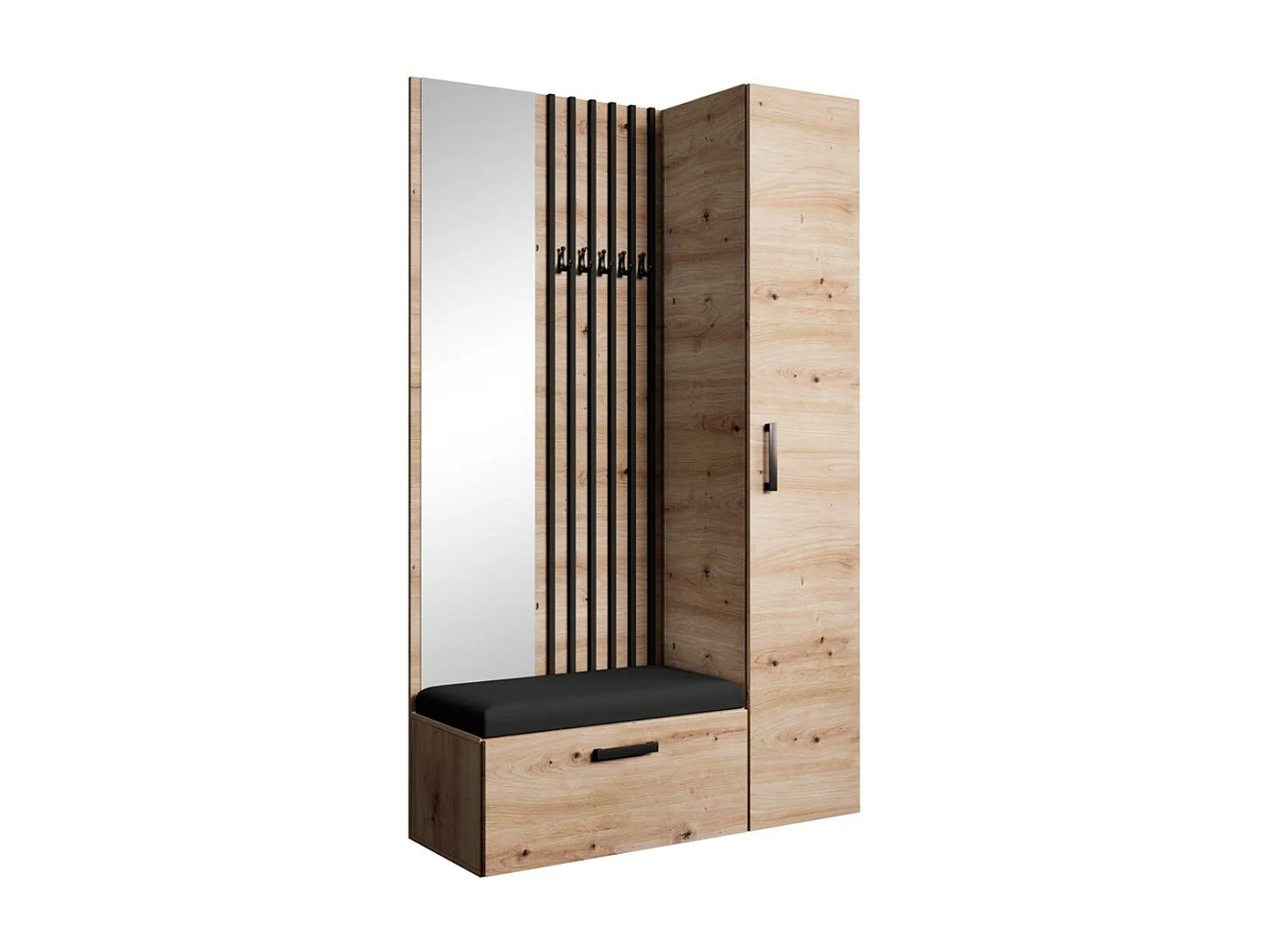 GARDEROBE Margaret II 121/203/43 avec lamelles et armoire haute