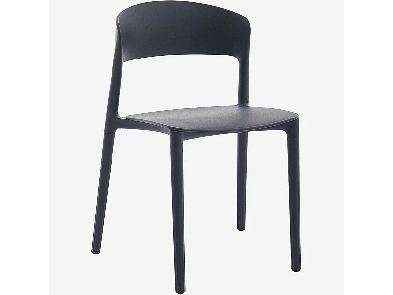 Habitat - Lot de 2 chaises de jardin en polypropylène - Anthracite - Design by Favaretto & Partners - Faraya