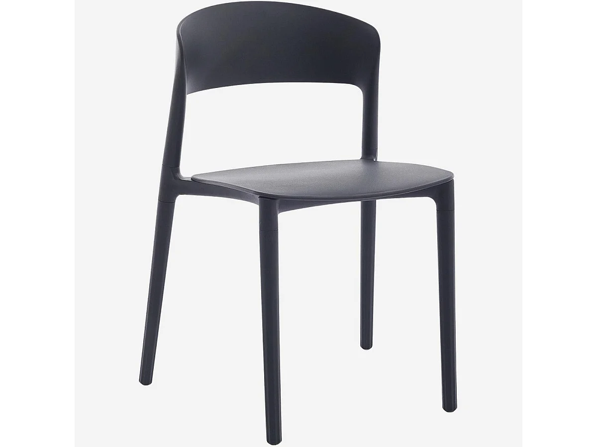 Habitat - Lot de 2 chaises de jardin en polypropylène - Anthracite - Design by Favaretto & Partners - Faraya