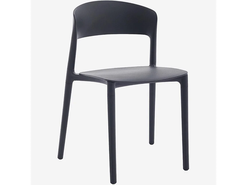 Habitat - Lot de 2 chaises de jardin en polypropylène - Anthracite - Design by Favaretto & Partners - Faraya