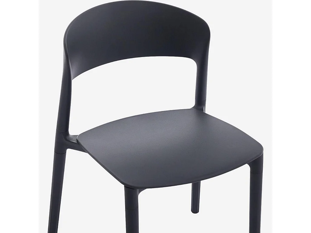 Habitat - Lot de 2 chaises de jardin en polypropylène - Anthracite - Design by Favaretto & Partners - Faraya