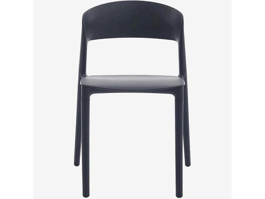 Habitat - Lot de 2 chaises de jardin en polypropylène - Anthracite - Design by Favaretto & Partners - Faraya