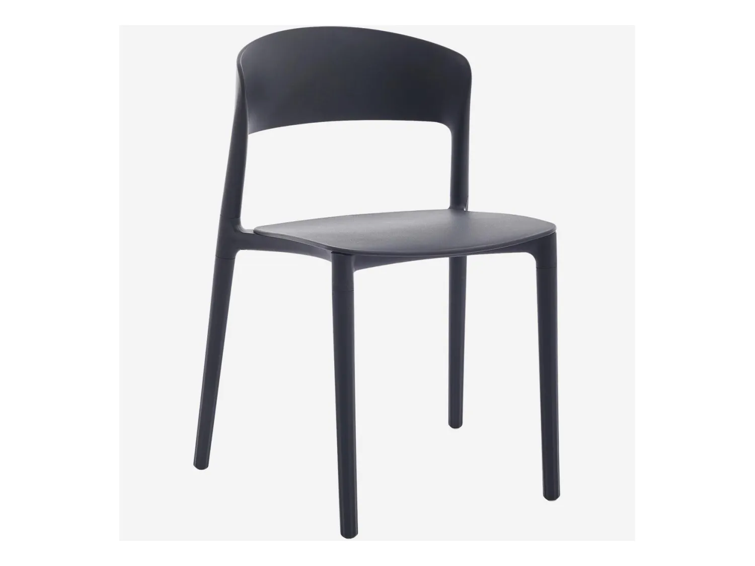 Habitat - Lot de 2 chaises de jardin en polypropylène - Anthracite - Design by Favaretto & Partners - Faraya