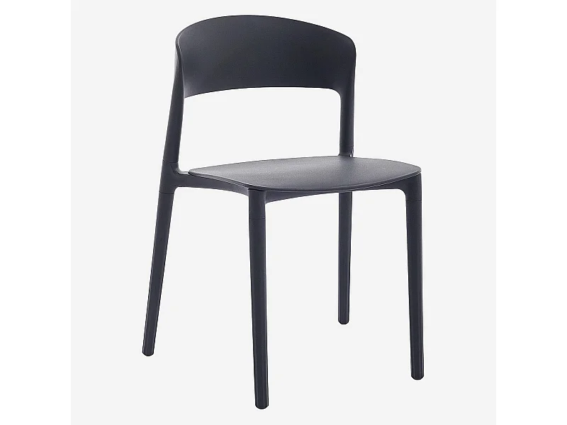 Habitat - Lot de 2 chaises de jardin en polypropylène - Anthracite - Design by Favaretto & Partners - Faraya