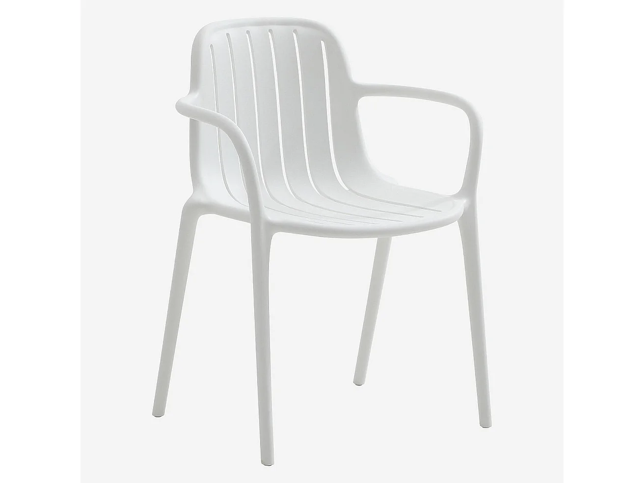 Lot de 2 chaises de jardin en polypropylène avec accoudoirs - Blanc opalin